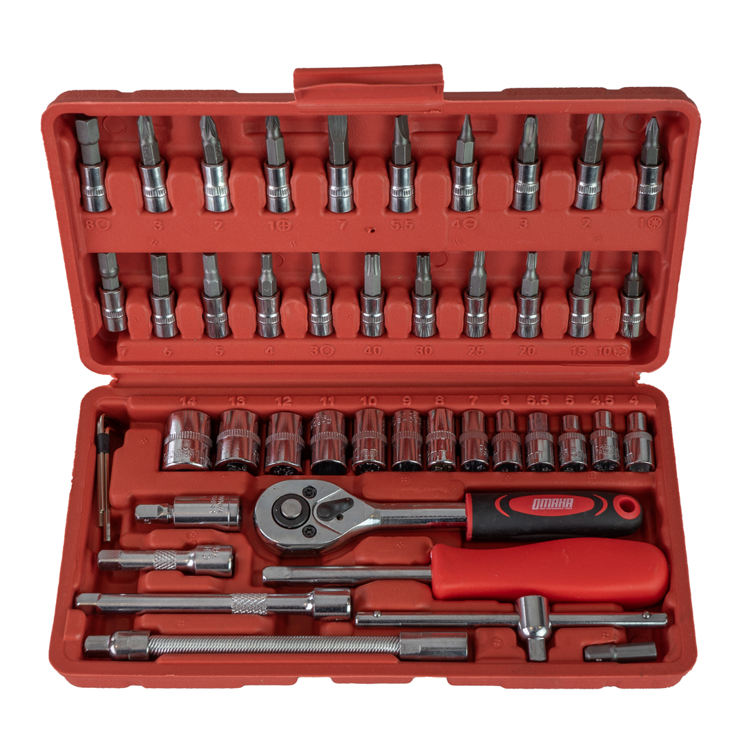 Kit de Bocallaves 46 Piezas 1/4" + Maletín - Omaha