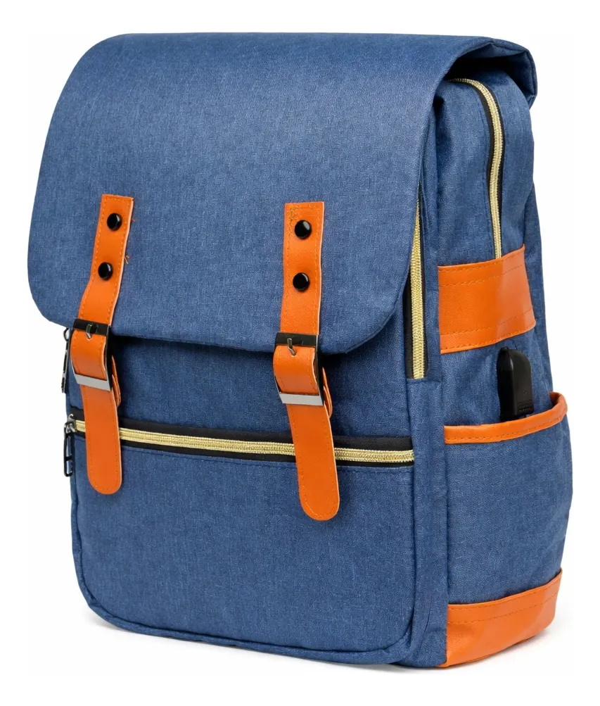 Mochila Urbana Azul 22L 5 Bolsillos - Omaha