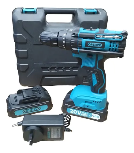 Taladro Percutor Batería 20v + Maletin + 2 bat - Orebro
