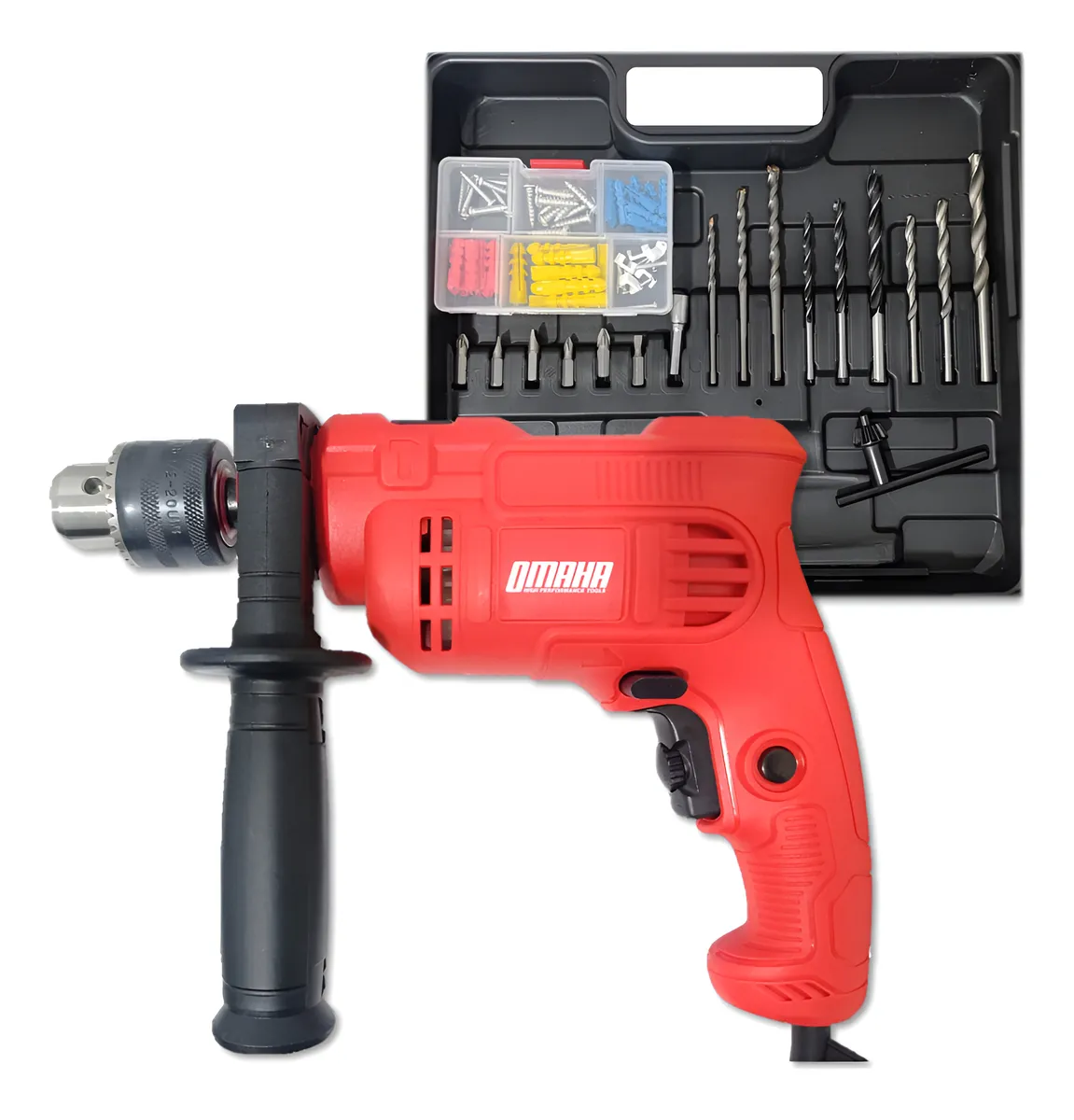 Taladro Percutor 650W 13 mm + Kit de Accesorios - Omaha
